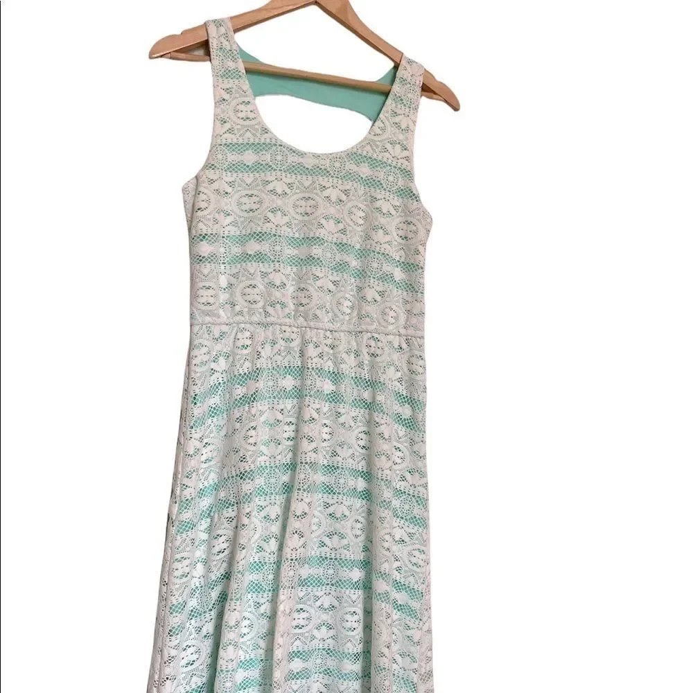 Maurices Mint & Cream Lace Dress Medium